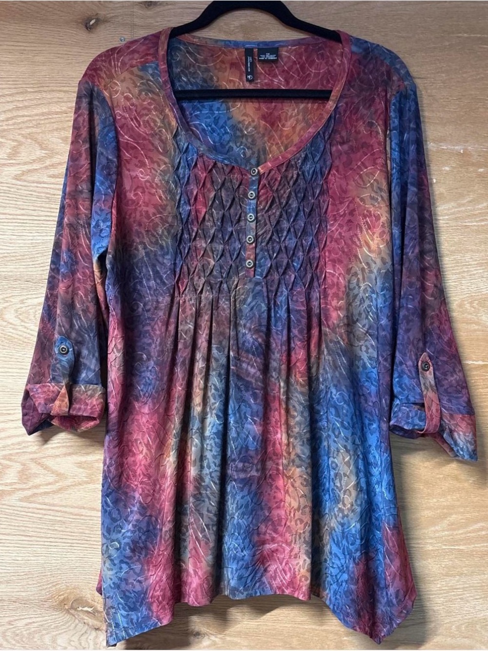 New Directions  Multicolor Pintuck Top